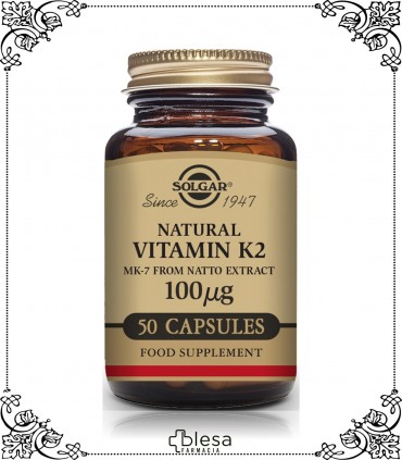 Solgar vitamina K2 100 mcg 50 cápsulas