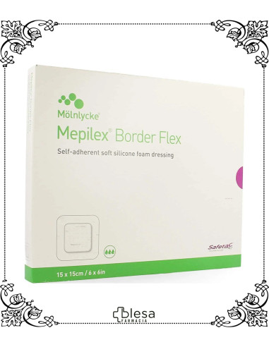 Mölnlycke mepiform border flex apósito 15 cm x 15 cm 3 unidades