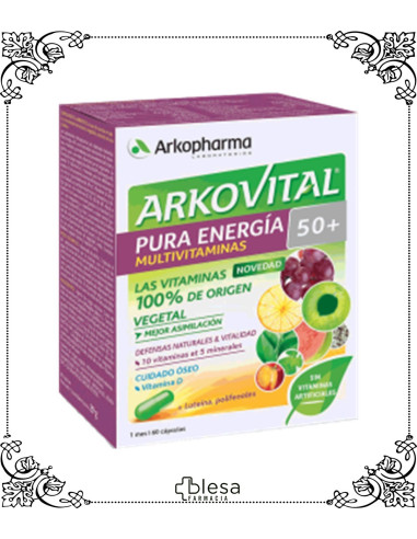 Arkopharma arkovital pura energía senior +50 60 cápsulas