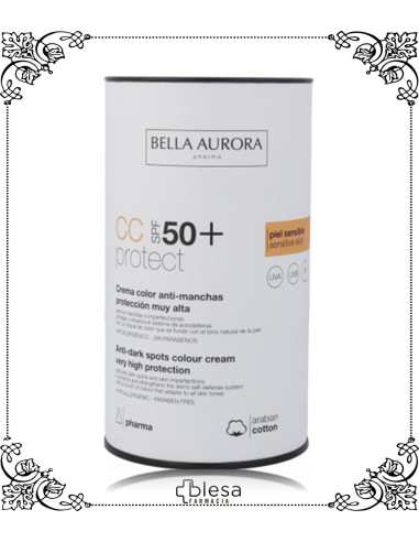 Bella Aurora CC protect solar SPF-50 piel sensible color 50 ml