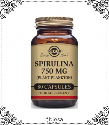 Solgar espirulina 100% 750 mg 80 cápsulas