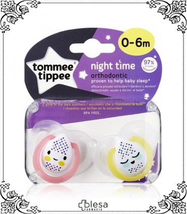 Tommee Tippee chupetes night 0-6 M 2 unidades