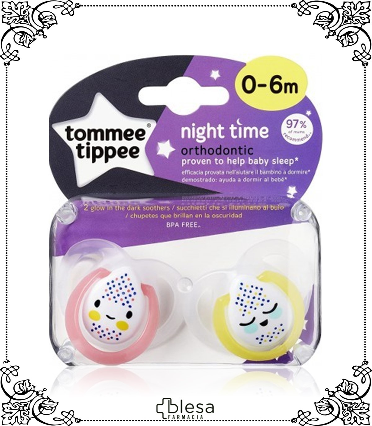 TOMMEE TIPPEE CHUPETES ANYTIME ORTHODONTIC 0-6 MESES 2 UNIDADES