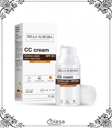 Bella Aurora CC cream antimanchas SPF50+ tono medio 50 ml