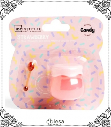 Mascarilla labial IDC Institute Candy 6gr (Strawberry), frescura y dulzura de fresa.