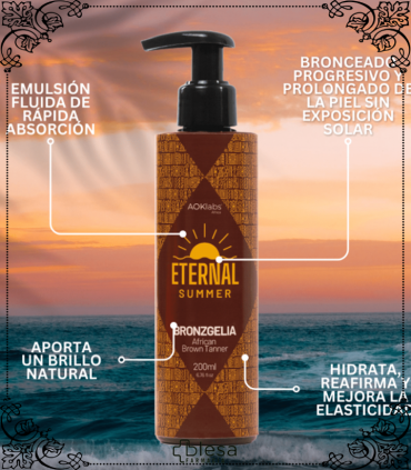 Broncea tu piel con AOklabs Eternal Summer: Bronzgelia autobronceador, 200 ml de luminosidad.