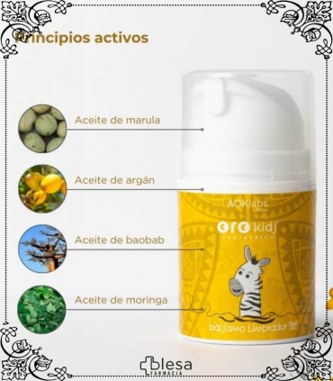 AOklabs Oro Kids: Bálsamo limpiador 50 ml, brillo dorado para la piel de tus niños.