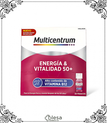 Energía diaria: Multicentrum 50+, 30 frascos para vitalidad sin fin.