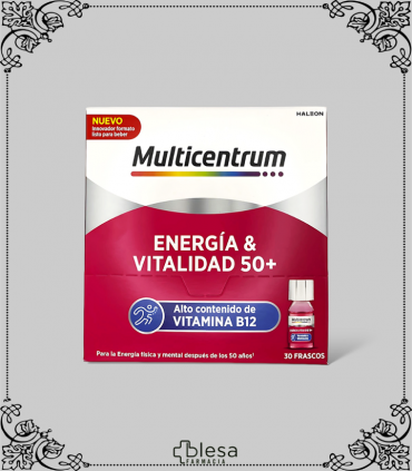 Vitalidad en cada frasco: Multicentrum 50+, 30 dosis de energía pura.