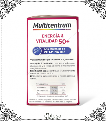 Vive al máximo: Multicentrum 50+, 30 frascos para una vida activa.