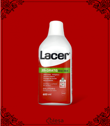 Sonrisa grande, oferta mayor: Lacer Antiplaca, 600 ml con 100 ml gratis. ¡20% más frescura!