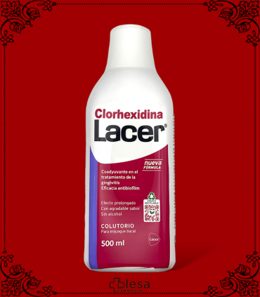 Boca sana y sin alcohol con Lacer Clorhexidina Colutorio 500 ml.