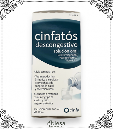 Alivia la congestión nasal y facilita la respiración con Cinfa Cinfatos Descongestivo 200 ml.