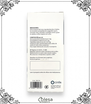 Descongestivo oral Cinfa Cinfatos: Rápido alivio para la congestión nasal, formato 200 ml.