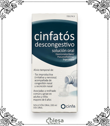 Cinfa Cinfatos Solución Oral 200 ml: Descongestivo eficaz para alivio rápido de la congestión nasal.