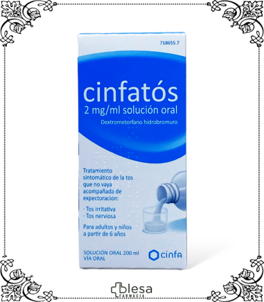 Cinfa Cinfatos 2 mg/ml: Solución oral para aliviar la tos, frasco de 200 ml.