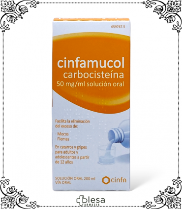 Cinfa Cinfamucol 50 mg/ml: Solución oral mucolítica con carbocisteína, 200 ml.