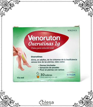 Stada Venoruton Oxerutinas 1 g: 30 sobres para mejorar la circulación venosa.