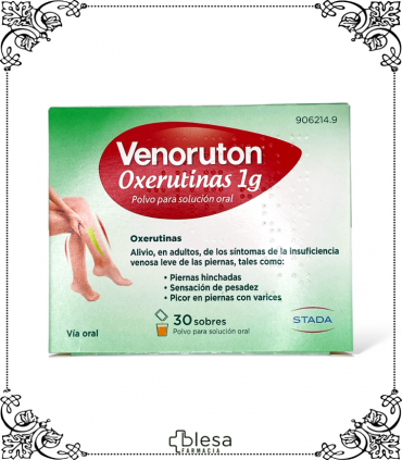 Stada Venoruton Oxerutinas 1 g: Sobres para aliviar síntomas de varices, 30 unidades.