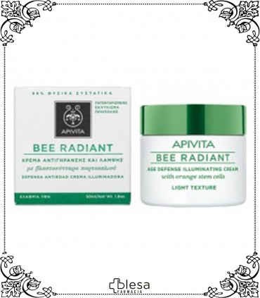 Apivita bee radiant es una crema de textura ligera ideal para dar luminosidad al rostro.