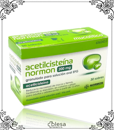 ACETILCISTEINA NORMON 200 mg GRANULADO PARA SOLUCION ORAL EFG. FARMACIA BLESA