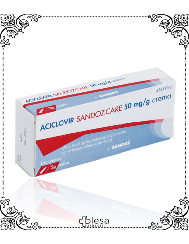 ACICLOVIR. SANDOZ CARE 50 MG/G CREMA 1 TUBO DE 2 GR (1). FARMACIA BLESA