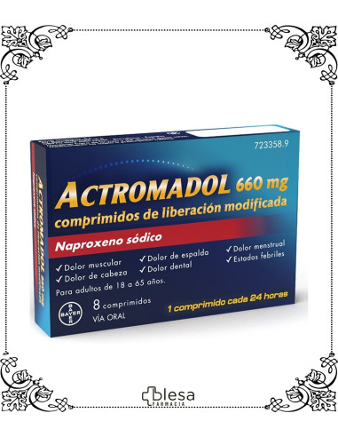 Bayer actromadol 660 mg 8 comprimidos de liberación modificada