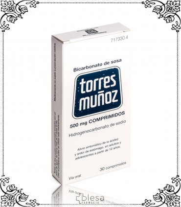 BICARBONATO. DE SOSA TORRES MUÑOZ 500 MG COMPRIMIDOS 30 COMPRIMIDOS (1). FARMACIA BLESA