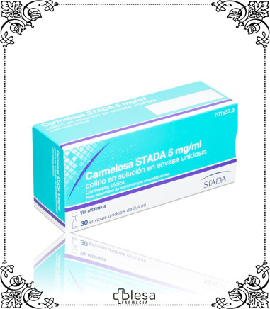 Stada carmelosa 5 mg/ml colirio de 30 envases, para la hidratación diaria de tus ojos.