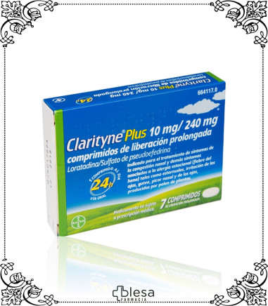 CLARITYNE. PLUS 10 MG/240 MG COMPRIMIDOS DE LIBERACION PROLONGADA 7 COMPRIMIDOS (1). FARMACIA BLESA