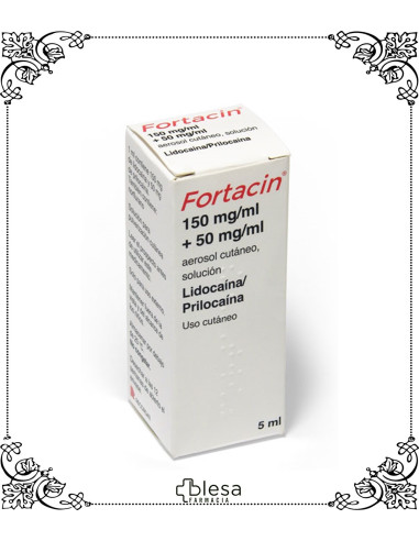 FORTACIN. 150 MG/ML + 50 MG/ML SOLUCION PARA PULVERIZACION CUTANEA 1 AEROSOL DE 5,0 ML (1). FARMACIA BLESA