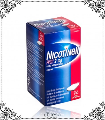 NICOTINELL. FRUIT 2 MG 24 CHICLES MEDICAMENTOSOS (1). FARMACIA BLESA