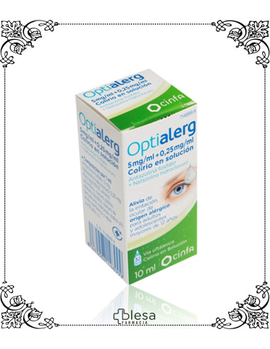 OPTIALERG. 5 MG/ML + 0,25 MG/ML COLIRIO EN SOLUCION 1 FRASCO DE 10 ML (1). FARMACIA BLESA