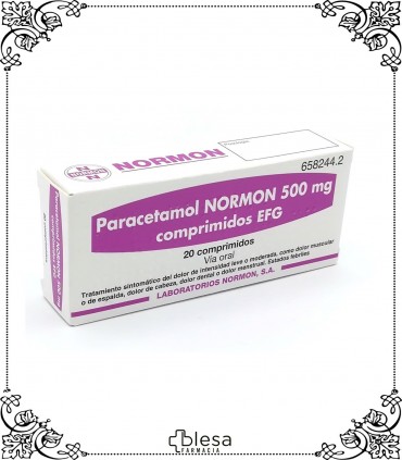 PARACETAMOL. NORMON 500 MG 20 COMPRIMIDOS EFG. Farmacia BLESA (1)