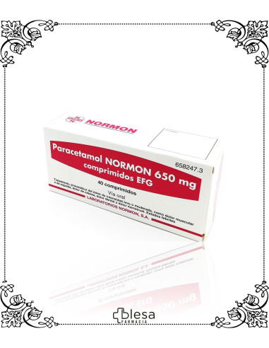 PARACETAMOL. NORMON 650 MG 20 COMPRIMIDOS EFG (1)