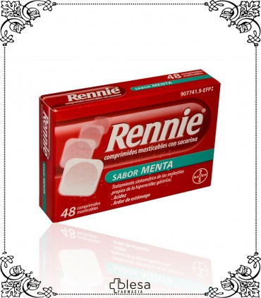 Bayer rennie 680 mg/80 mg 48 comprimidos masticables con sacarina