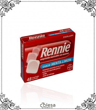 Bayer rennie 680 mg/80 mg 48 comprimidos masticables con sacarosa