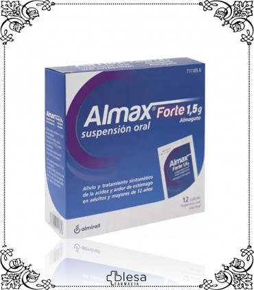 Almax. Forte 1,5 g suspension oral 12 sobres