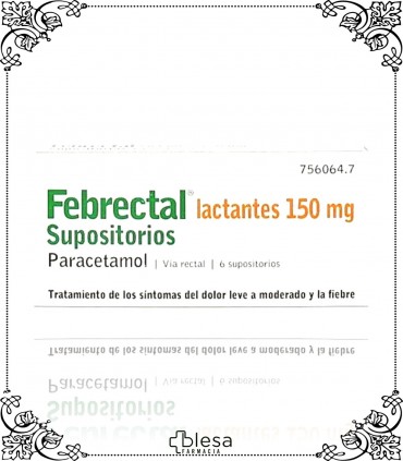 Febrectal. Lactantes 150 mg 6 supositorios