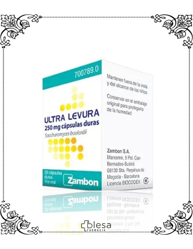 Ultra-levura. 250 mg 20 cápsulas duras