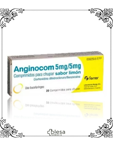 Anginocom. 5 mg / 5 mg para chupar sabor limon 20 comprimidos