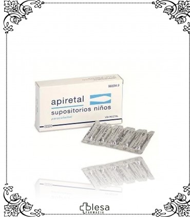Apiretal. Niños 250 mg 5 supositorios
