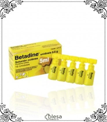 Betadine unidosis 500 mg solución cutánea 10 envases de 5 ml