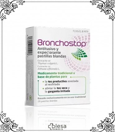 Bronchostop antitusivo y expectorante 20 pastillas blandas