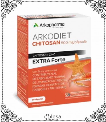 Arkopharma chitosan extra fuerte 500 mg 30 cápsulas