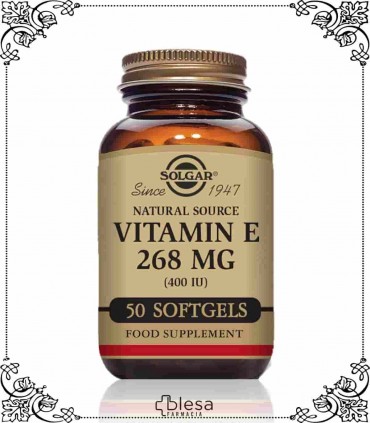 Solgar vitamina E 400 UI 268 mcg 50 cápsulas