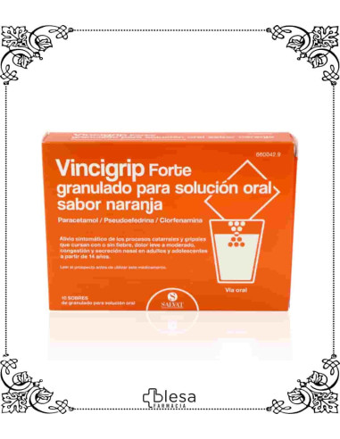 Salvat vincigrip forte sabor naranja 10 sobres