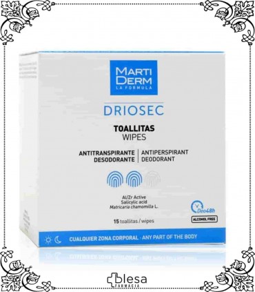 MartiDerm driosec toallitas desodorantes 15 unidades