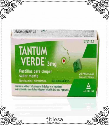 Angelini tantum verde 3 mg menta 20 pastillas