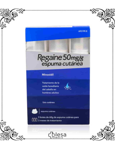 Johnson & Johnson regaine 50 mgg espuma 3 tubos 60 gr